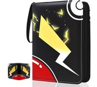 Kardition Album para Cartas, Album Cartas Capacidad para 440 Tarjetas, PU Carpeta Cromos Cremallera de 55 Páginas, Carpeta de Cartas de 4 Bolsillos Impermeable Transparente, álbum para Magic Cartas