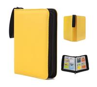 Kardition Album para Cartas, Album Cartas Capacidad para 440 Tarjetas, PU Carpeta Cromos Cremallera de 55 Páginas, Carpeta de Cartas de 4 Bolsillos Impermeable Transparente, álbum para Magic Cartas