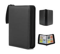 Kardition Album para Cartas, Album Cartas Capacidad para 440 Tarjetas, PU Carpeta Cromos Cremallera de 55 Páginas, Carpeta de Cartas de 4 Bolsillos Impermeable Transparente, álbum para Magic Cartas