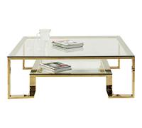 Kare 82127 - Mesa Centro Rush Oro 120 x 120 cm, Plateado