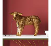 Kare Design Lámpara de Mesa Animal Flower Sheep Dorado, Motivo de Oveja, Altura 50cm, Luz Decorativa, Decoración para Dormitorio y Sala de Estar, sin Bombilla Incluida