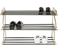 KARE Big Zapatero Walk Grande, Negro, 55 X 34 X 84 Cm, 3 Estantes, Dorado