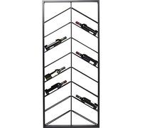 Kare Botellero Colgante Bistro Double, Negro, Estante Pared para 16 Botellas de Vino, con Estantes Inclinados, Estilo Industrial, 160x70x6 cm