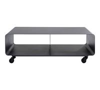 KARE Cómoda baja Lounge M Mobil gris 90x30cm, mueble tv rectangular 2 estantes, acero, estilo industrial, recubrimiento de polvo