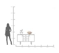 KARE Concha jarrón decorativo, altura 29 cm, piedra fundida, beige True