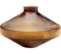 Kare Daphne - Jarrón de diseño, Color marrón, Altura 24 cm, jarrón Decorativo, Accesorio para el hogar, Resistente al Agua, Estampado, Cristal, salón