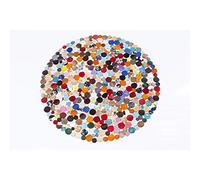 Kare Design Alfombra Circle, multicolor, piel de vaca, hecha a mano, diseño abstracto, 150 cm de diámetro