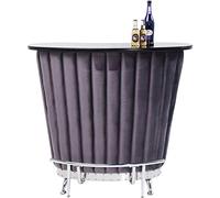 KARE Design Bar After Work Cromado, Mesa de Bar Extravagante, con Mucho Espacio de Almacenamiento, con Portabotellas, Morado, Talla Única 106x120x48cm (A/A/F)
