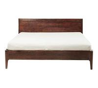 Kare Design Cama de Nogal Brooklyn, marrón, Dormitorio, Cama Grande de Madera nogál, eñida-lacada, Vintage,92x166x216 cm (A/A/P)
