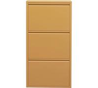 Kare Design Caruso Zapatero, Amarillo, 3 Compartimentos, Metal, Estrecho, Ahorra Espacio, protección contra el Polvo, 6 Pares de Zapatos, Pasillo, 103x50x15 cm A/L/P