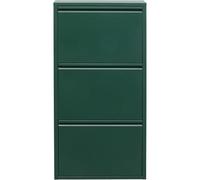 Kare Design Caruso Zapatero, Verde, 3 Compartimentos, Metal, Estrecho, Ahorra Espacio, protección contra el Polvo, 6 Pares de Zapatos, Pasillo, 103x50x15 cm A/L/P