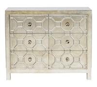 KARE Design Cómoda Alhambra, Plata, 6 Cajones, Estilo Romántico Moderno, Estilo Shabby, Estilo ETNO, Salón, Recibidor, Dormitorio, Habitación Infantil, 88x108x38cm (A/A/A)