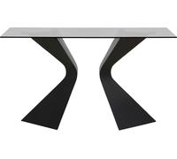 Kare Design Consola de cristal y acero negro