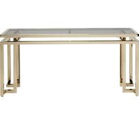 Kare Design Console Gold Rush, Oro, Mesa Consola, Glamour, Elegante, tocador, Pasillo, Cristal de Seguridad, Dormitorio, 76x160x45 cm (A/A/P)