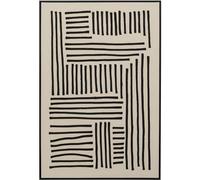 Kare Design Cuadro en Lienzo Artistic Line, Negro/Blanco, Algodón, Pintado a Mano con Óleo, Abstracto, Moderno, Salón, Dormitorio, Pasillo, 113x73 cm (AxA)