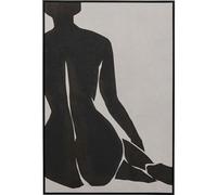 Kare Design cuadro en lienzo Nude Lady, Negro/Blanco, Con Detalles Pintados A Mano Con Óleo, Abstracto, Moderno, Salón, Dormitorio, Pasillo, 113x73 cm