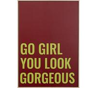 Kare Design Cuadro Go Girl, Marrón y Verde, 70x50 cm, Rectangular, Enmarcado, Impresión Artística, Diseño Minimalista, Arte de Pared