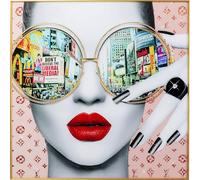 Kare Design Cuadro Times Square View, Multicolor, 120x120 cm, Cuadrado, Impresión Artística, Arte de Pared, Nueva York