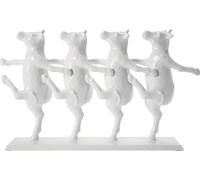 KARE Design Dancing Cows Kare Deco Estatuilla Vacas Bailando, Figuras Pequeños Animales Decorativos Divertidos, Blanco, 23 x 39.5 x 7 cm, resina, 39.5 x 7 x 23 cm