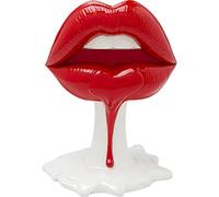 Kare Design Deko Object Hot Lip - Figura Decorativa (26 x 21 x 14 cm), Color Blanco y Rojo