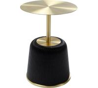 KARE Design Endless Vegas Black - Mesa Auxiliar de 40 cm de diámetro, Elegante, Acero, Cristal, Idea Esencial, Mesa Auxiliar de sofá, mesita de Noche Redonda, decoración de habitación, decoración del
