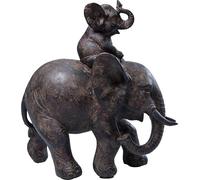 Kare Design estatua decorativa Dumbo Uno negro, objeto decorativo, elefante, accesorio, salón, decoración para estanterías o aparadores, escultura decorativa, decoración, 19x18x9 cm