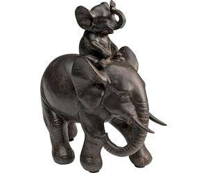 Kare Design estatua decorativa Dumbo Uno negro, objeto decorativo, elefante, accesorio, salón, decoración para estanterías o aparadores, escultura decorativa, decoración, 19x18x9 cm