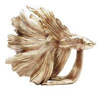 Kare Design Figura deco Betta Fish, dorado, Oro, pequeño, hecho a mano, Glamour, Moderno, sala de Estar, Oficina, 37x34x14 cm (A/A/P)