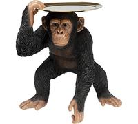 Kare Design Figura Decorativa Butler Playing Chimp, Negro, Polyresina, Escultura chimpancé Elegante, Objeto Decorativo Moderno, Accesorio Creativo para Interiores, Salón y Dormitorio, 52 cm