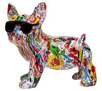 Kare Design Figura Decorativa Comic Dog Glasses, Polyresina, Escultura Perro Divertida, Objeto Decorativo Moderno, Accesorio Creativo para Interiores, Salón y Dormitorio, 25 cm