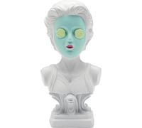 Kare Design Figura Decorativa Cucumber Mask, Multicolor, Poliresina Pintada a Mano, Mujer con máscara, Escultura Moderna Creativa, Accesorio Decorativo, Salón y Dormitorio, 20cm