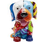 Kare Design Figura Decorativa Dog Patchwork, Multicolor, Polyresina, Escultura Perro Decorativa, Objeto Llamativo para Interiores, Accesorio Moderno, Salón y Dormitorio, 35 cm