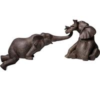 Kare Design figura Decorativa Elefant Zirkus, marrón, 2/Set, para aparadores, cómoda, estanterías, accesorio, 22x54x18cm