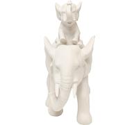 Kare Design Figura Decorativa Elefante Dumbo UNO, Greige, Objeto Decorativo, Accesorio del Hogar, Sala y Comedor, Escultura de Elefante, Decoración Animal, Altura 19 cm