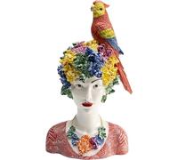Kare Design Figura Decorativa Flower Girl, Multicolor, Polyresina, Escultura de Flores, Objeto Decorativo Encantador, Interior salón y Dormitorio, 28 cm