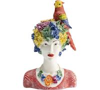 Kare Design Figura Decorativa Flower Girl, Multicolor, Polyresina Pintada a Mano, Escultura artística, Accesorio para estantes y aparadores, Salón y Dormitorio, 50 cm