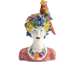 Kare Design Figura Decorativa Flower Girl, Multicolor, Polyresina Pintada a Mano, Escultura artística, Accesorio para estantes y aparadores, Salón y Dormitorio, 50 cm