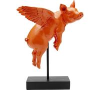 Kare Design Figura Decorativa Flying Pig, Naranja, Poliresina, Escultura Cerdo Decorativo, Estatua llamativa Moderna, Accesorio Creativo, Decoración salón y Dormitorio, 40cm