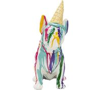 Kare Design Figura Decorativa Gelato Dog, Multicolor, Polresina Pintada a Mano, Escultura Perro llamativa, Figura Animal Decorativa, Accesorio Moderno, Salón y Dormitorio, 35cm