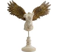 Kare Design Figura Decorativa Guardian Angel Female, Blanco/Dorado, Escultura Angelical, Objeto Decorativo, Sala y Comedor, Decoración Elegante de Ángel, Altura 42 cm