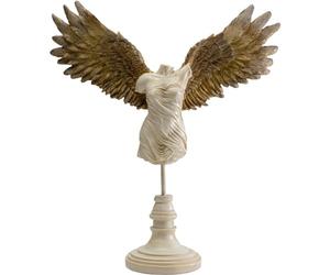 Kare Design Figura Decorativa Guardian Angel Female, Blanco/Dorado, Escultura Angelical, Objeto Decorativo, Sala y Comedor, Decoración Elegante de Ángel, Altura 42 cm