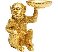 Kare Design Figura Decorativa Monkey Tealight Holder, Dorado, Portavelas Decorativo, Escultura Mono Elegante, Accesorio de decoración, Ideal para salón y Dormitorio, 11cm