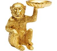 Kare Design Figura Decorativa Monkey Tealight, Oro, 11 cm de Alto | motivo de mono, Objeto decorativo, lacado, portavelas, pintado a mano, idea de regalo decorativa, para el salon