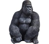 Kare Design figura decorativa Mono Gorila, negro, XL, objeto decorativo, motivo gorila, motivo animal, 76x60x55 cm (h/w/d)