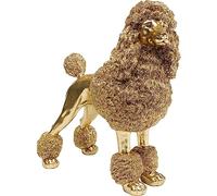 Kare Design Figura Decorativa Mrs Poodle, Dorado, Poliresina Hecho a Mano, Escultura de Perro, Objeto Decorativo, Sala y Comedor, Estatua Moderna para Decoración, Altura 34 cm