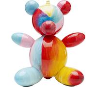 Kare Design Figura Decorativa Rainbow Bear, Multicolor, Polyresina Pintada a Mano, Escultura Oso arcoíris, Objeto Llamativo para Interiores, Accesorio salón y Dormitorio, 36 cm