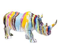 Kare Design figura decorativa Rhino Colore, multicolor, motivo rinoceronte, plástico, accesorio, salón, decoración para estanterías o aparadores, escultura decorativa, decoración, 26x55x17cm