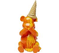 Kare Design Figura Decorativa Sitting Gelato Bear, Naranja, Poliresina Pintado a Mano, Escultura de Oso, Objeto Decorativo, Sala y Comedor, Estatua Moderna de Diseño, Altura 37 cm