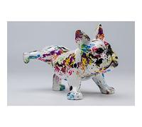 Kare Figura Decorativa de diseño Splash Bulldog, Multicolor, Perro, poliresina, única, parcialmente Hecha a Mano, 32 x 18 x 21 cm (Alto x Ancho x Profundidad)