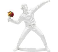 Kare Design Figura Decorativa Street Art Bouquet, Blanco, Poliresina Pintada, Hombre con Ramo, Escultura Decorativa llamativa, Accesorio artístico de hogar, Salón y Dormitorio, 27cm